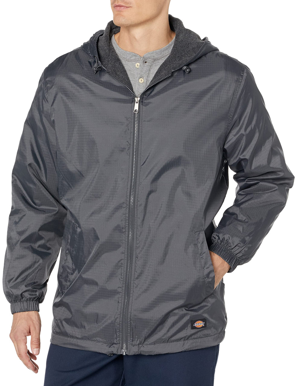 Mens Fleece-Lined Hooded Nylon Jacket - BLAcK - M(D0102H7ZXX8)