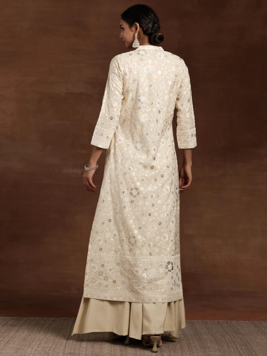 Libas Art Womens Solid Silk Blend Co-Ord Set For Women