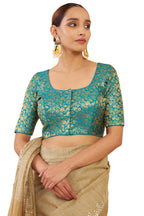 Soch Women Art Silk Half Sleeve Blouse with Woven Floral Designs