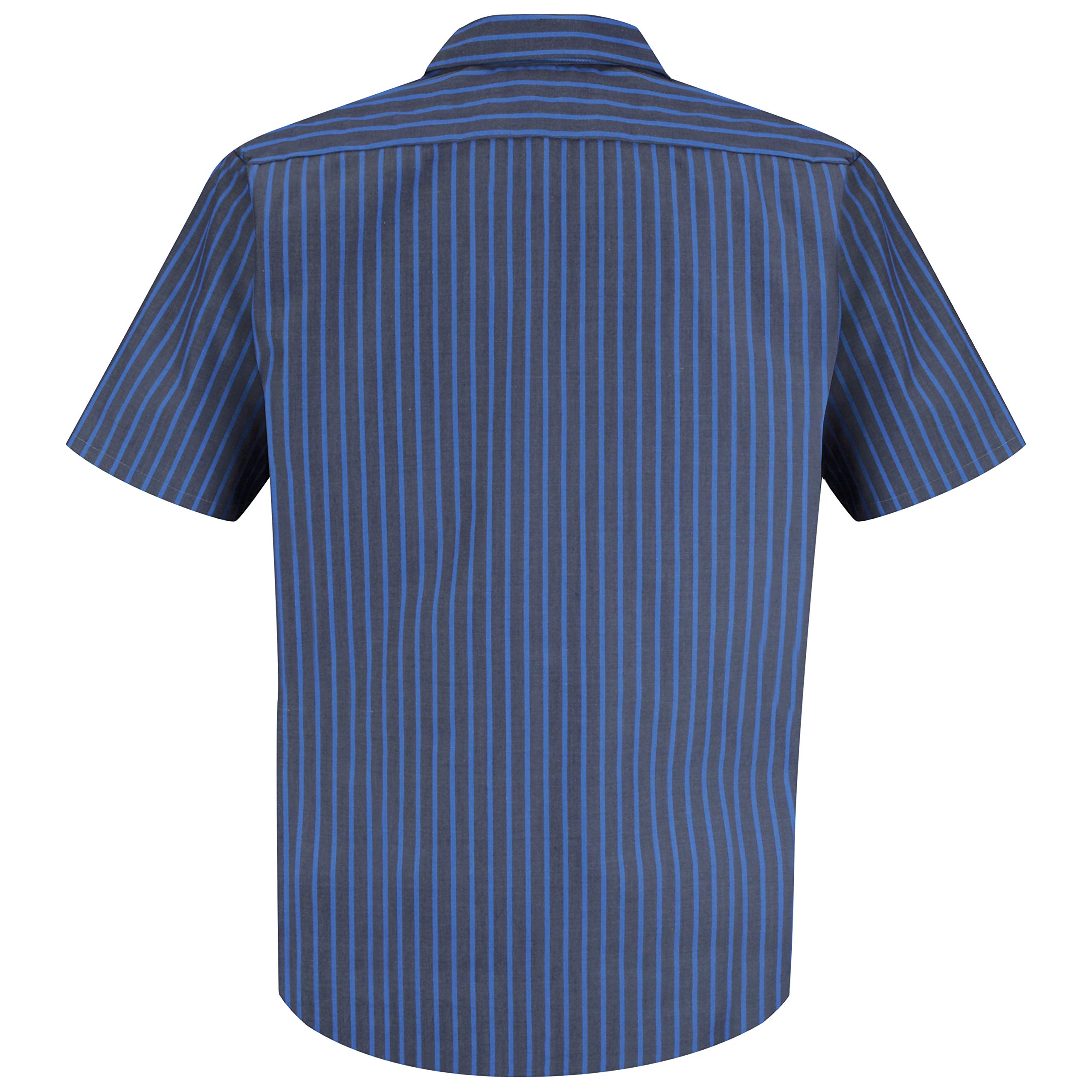 Red Kap Mens Industrial Work Shirt, Regular Fit, Short Sleeve, greyBlue Stripe, 3X-Large US