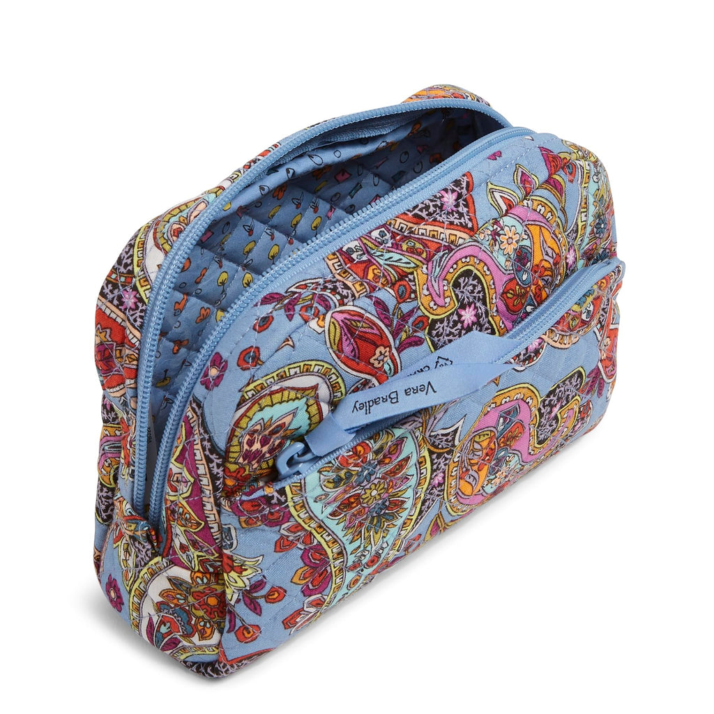 Vera Bradley Women's Cotton Medium Cosmetic Makeup Organizer Bag, Provence Paisley, One Size