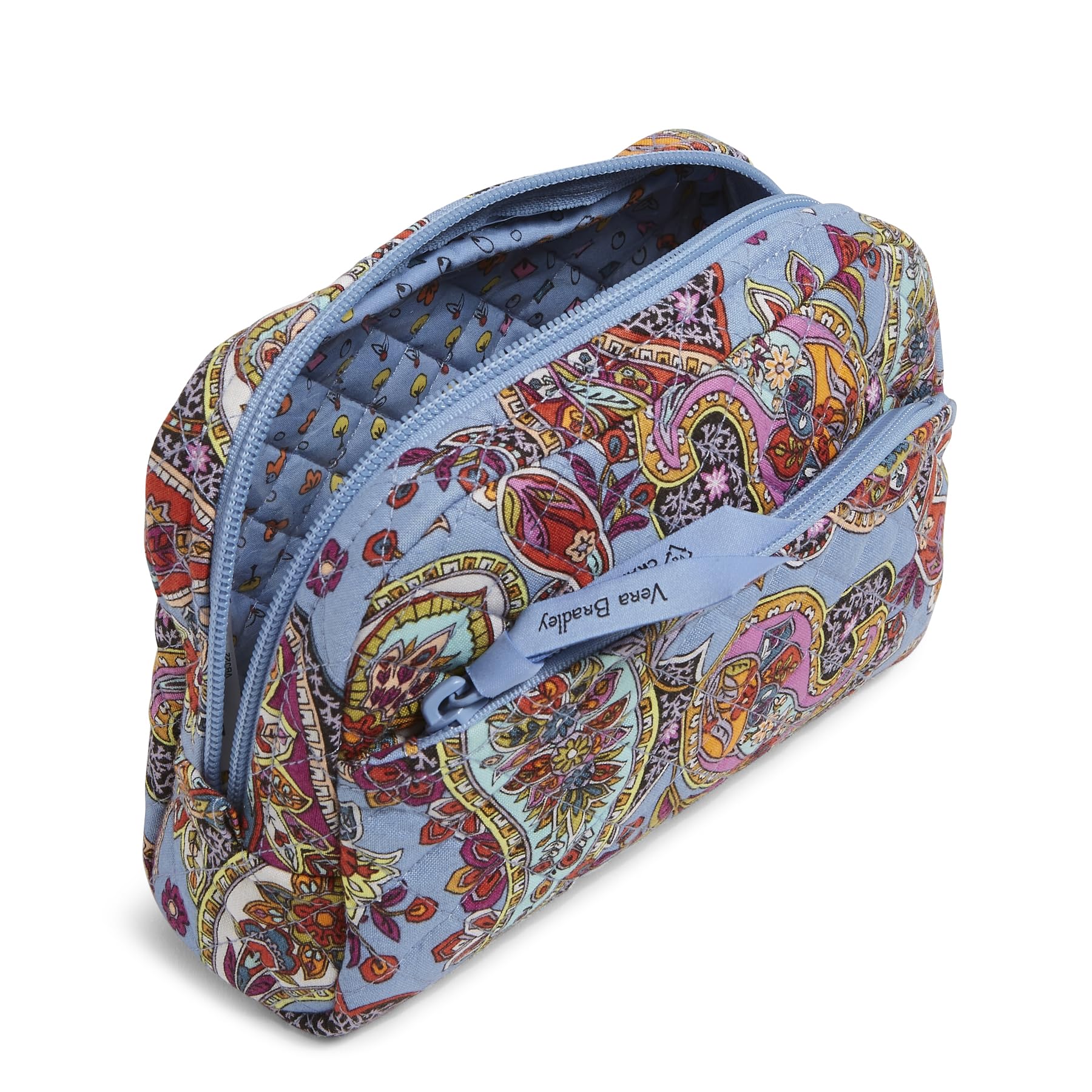 Vera Bradley Women's Cotton Medium Cosmetic Makeup Organizer Bag, Provence Paisley, One Size