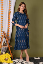 Gosriki Women'S Cotton Blend Printed Regular Kurti