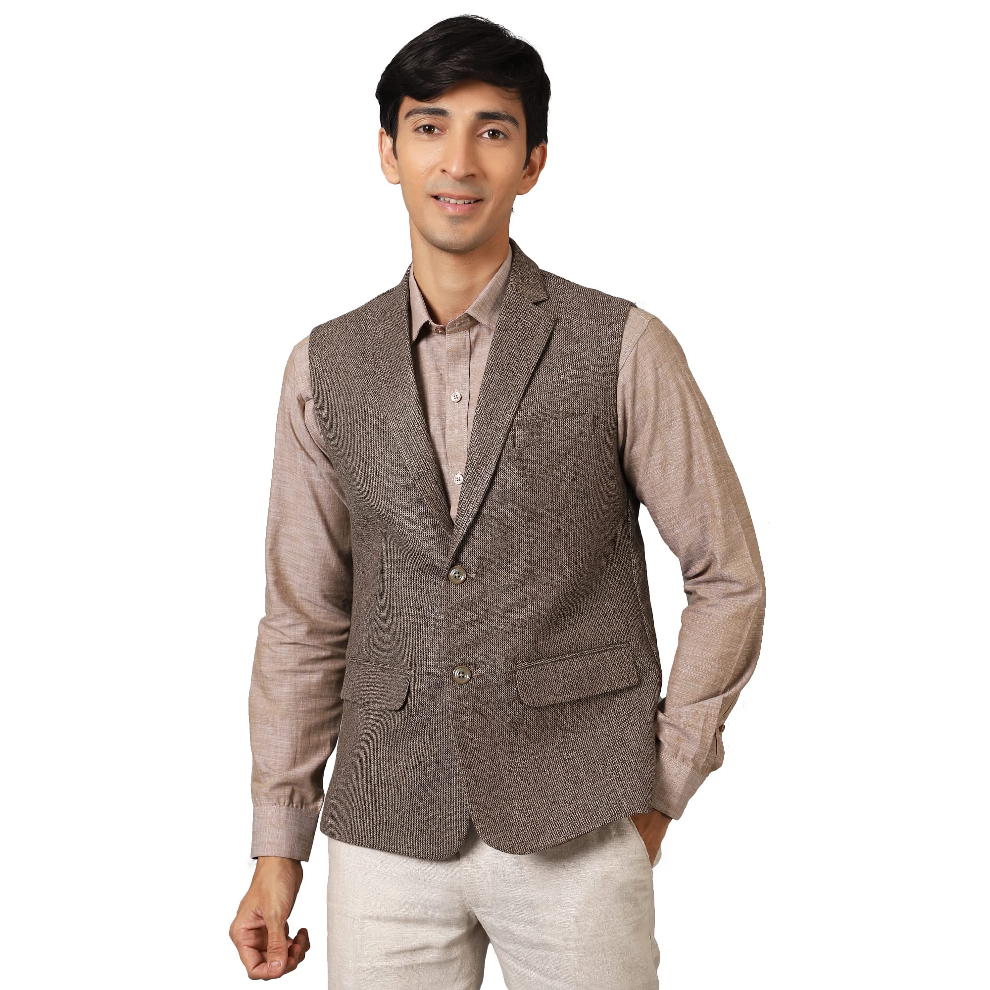 Wintage Men'S: Tweed Grey Modi Nehru Jacket : 46/2Xl