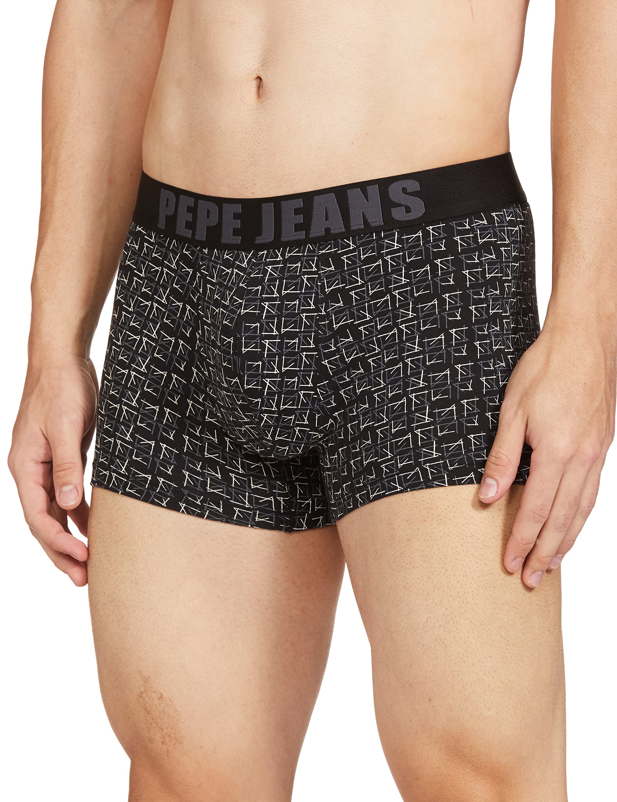 Pepe Jeans MenS Cotton Blend Briefs (Pack Of 1) (Opt01-P-Black Aop-M_Black Aop_M)