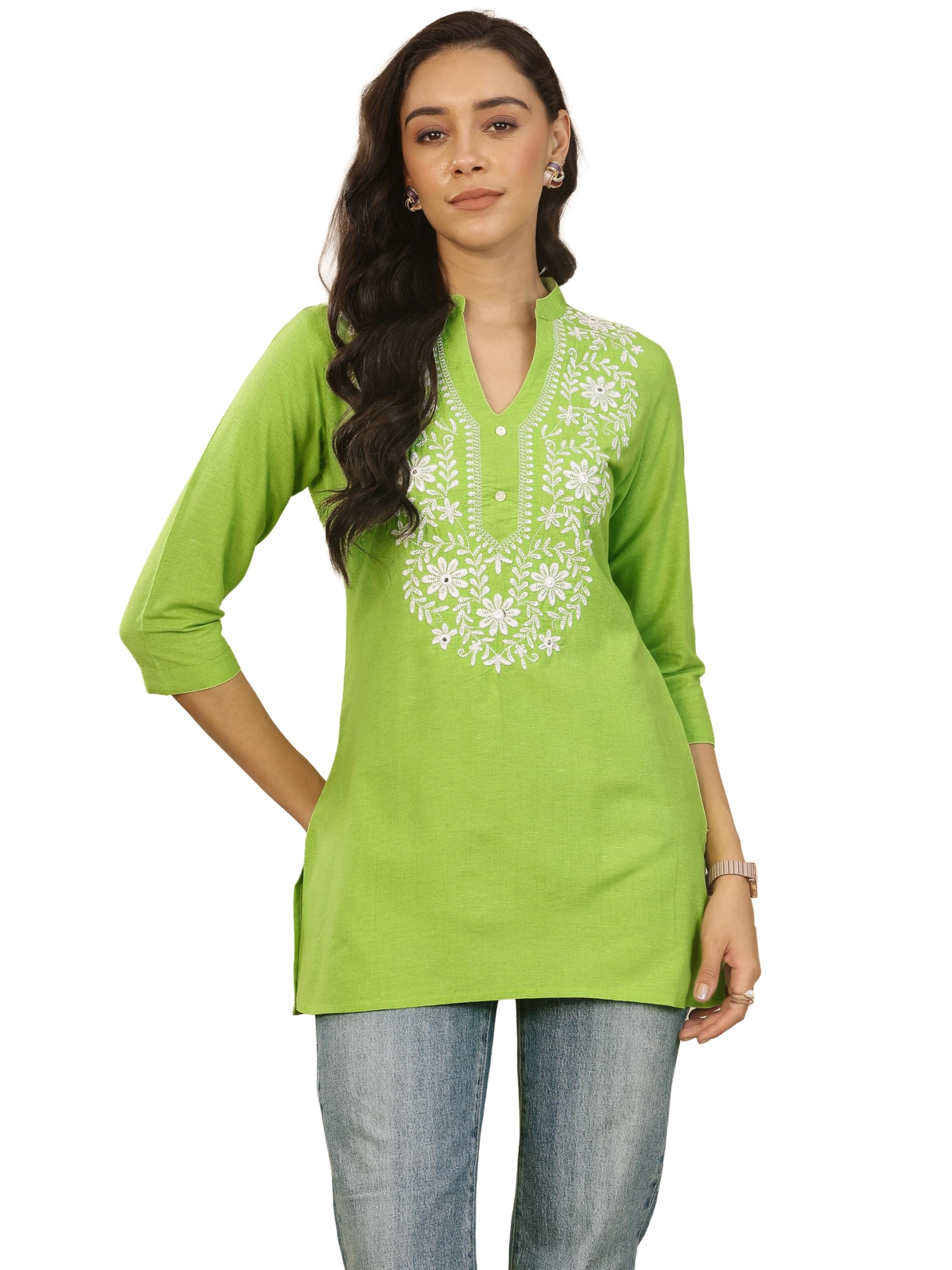 Gerua By Libas Embroidered Cotton Blend Straight Kurti