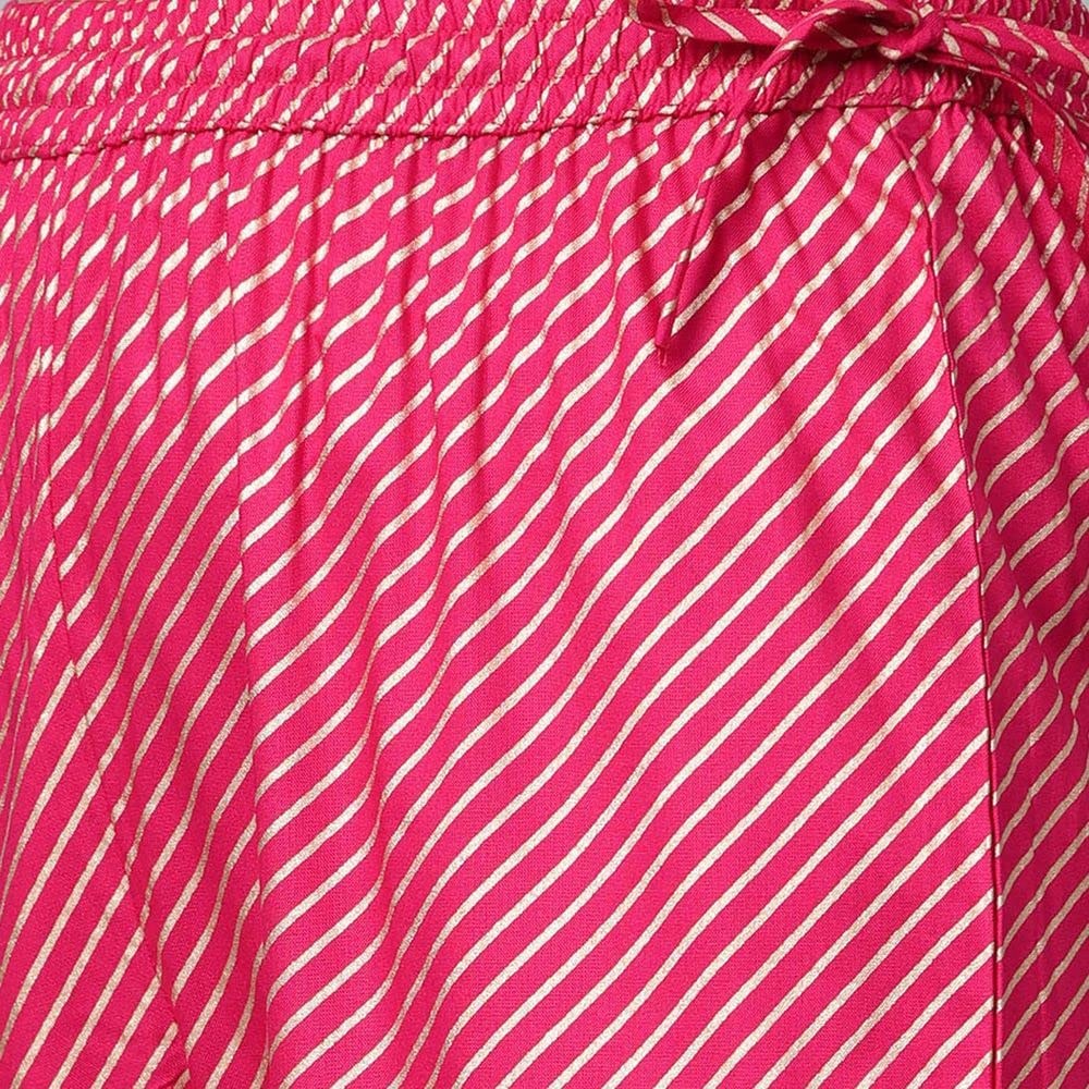 Anubhutee Women'S Grey & Pink Printed Straight Kurta Suit Set With Pants