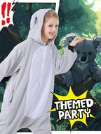 CANASOUR Koala Onesie Kids Halloween Cosplay Costume Girls One Piece Pjs Anime Unisex Hoodie Pajamas Grey For 6-8 Years Boys Par