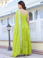 Fashion Basket Pink Georgette Anarkali Kurta For Women