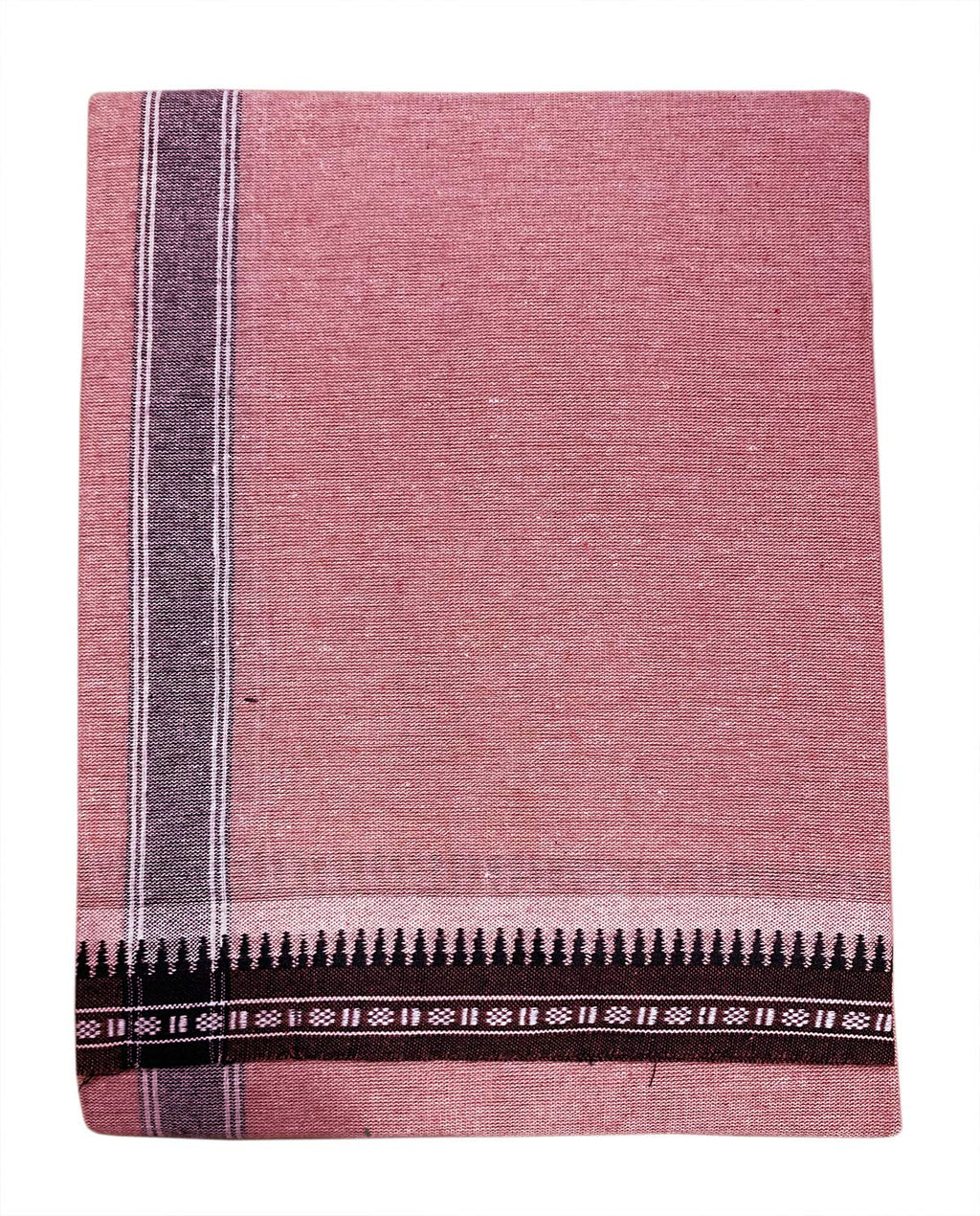 Prakasam Cotton Mens Colour Thalapathi Border Single Dhoti/Size1.28X2.00 Mtrs/Combo Pack Of 2 Dhoties