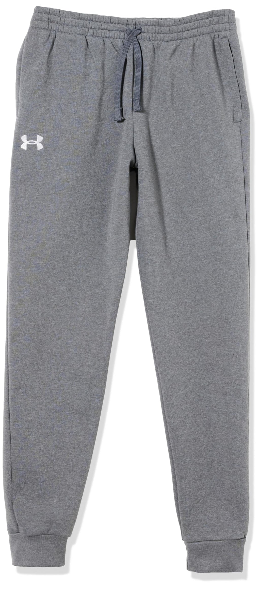 Under Armour Boys Rival Fleece Joggers, (025) Castlerock Light Heather / / White, X-Small