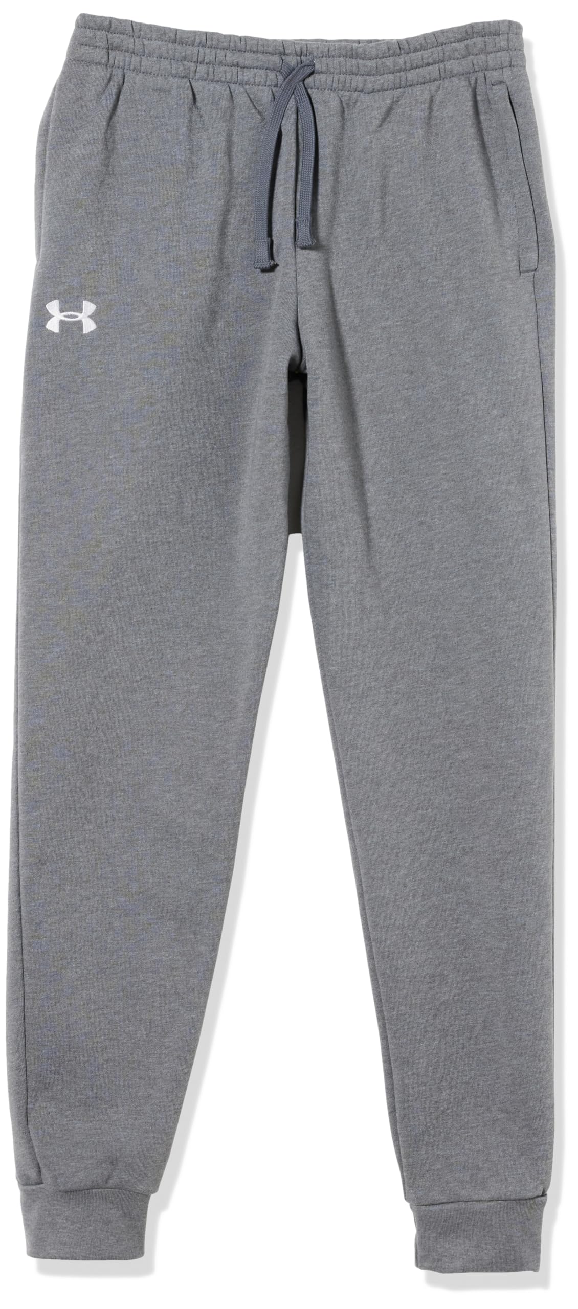 Under Armour Boys Rival Fleece Joggers, (025) Castlerock Light Heather / / White, X-Small