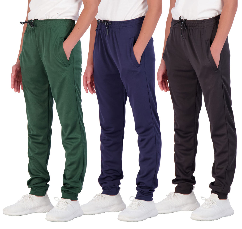 3 Pack Boys Girls Youth Active Teen Mesh Boy Sweatpants Joggers Running Basketball School Track Pants Athletic Workout Gym Appar