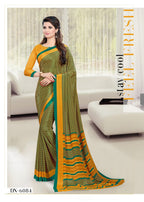 Vimla WomenS Mysore Crepe Silk Uniform Saree With Printed 6 Yard Length And Unstitched Blouse Piece Office Wear Saree