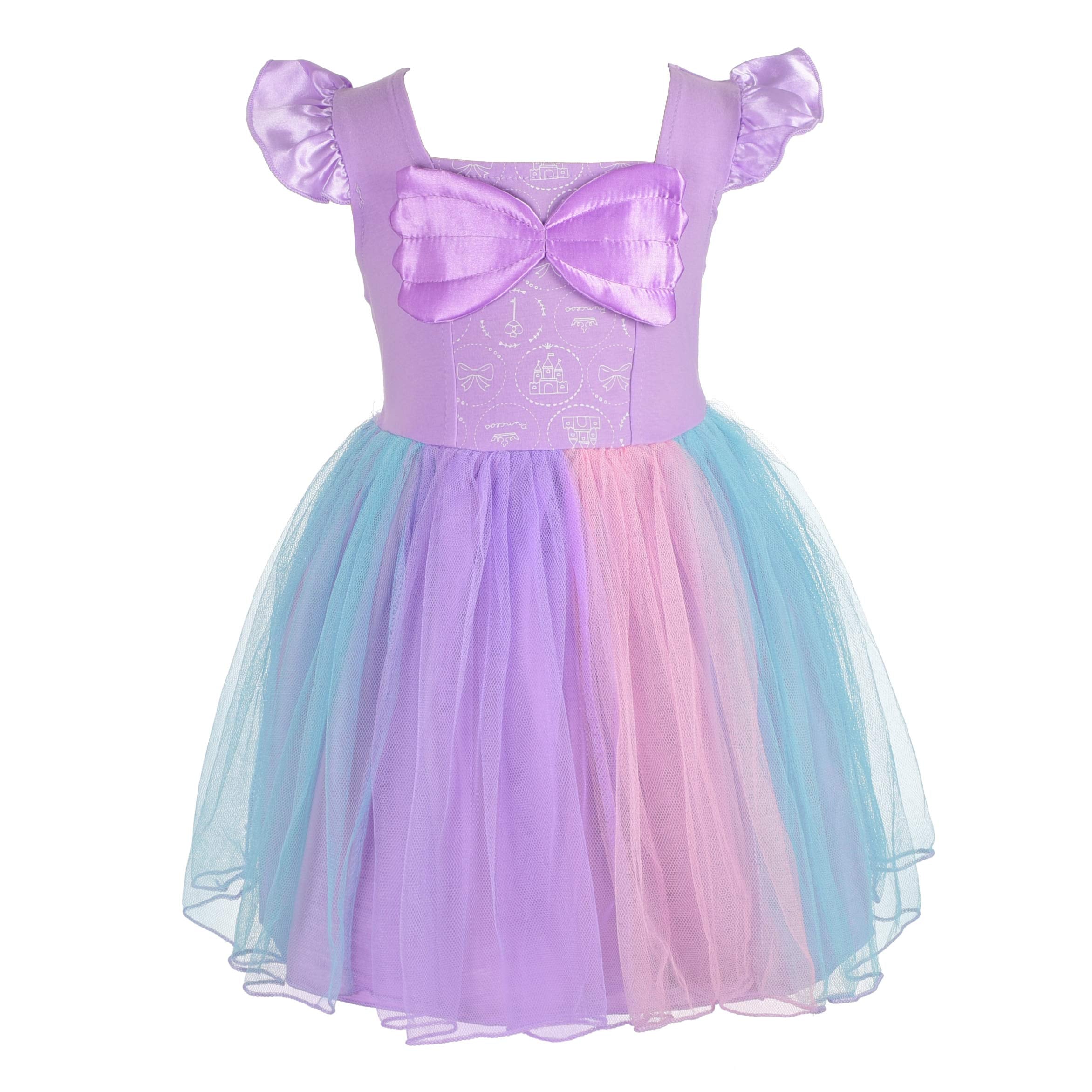 Dressy Daisy Princess Mermaid Dress Up Clothes Halloween Fancy Party Tulle Skirt Summer Outfit for Toddler Girls Size 4T, Style 