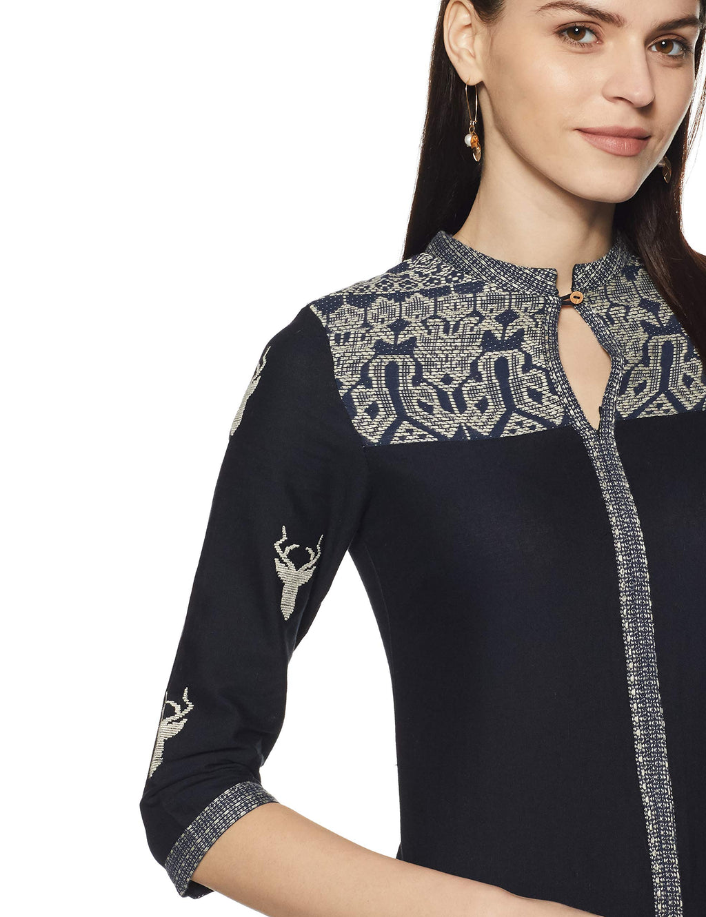 W For Woman Straight Kurta (18Auw11262-210250_Blue_10)