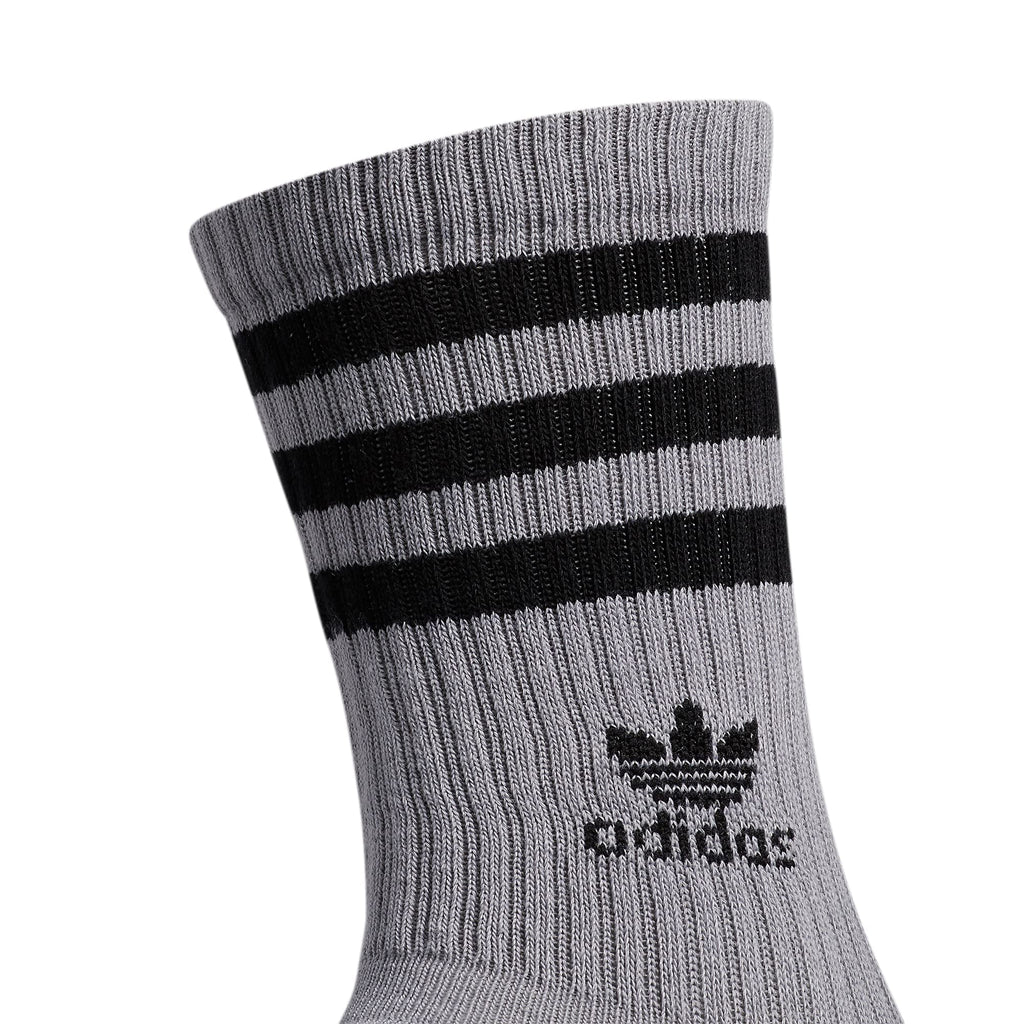 adidas Originals Men's Originals Roller 3-Pack Crew, Light Onix Grey/Black/White, Large