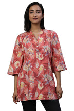 Aurelia WomenS Cotton Floral Regular Kurti (24Fea30438_Red