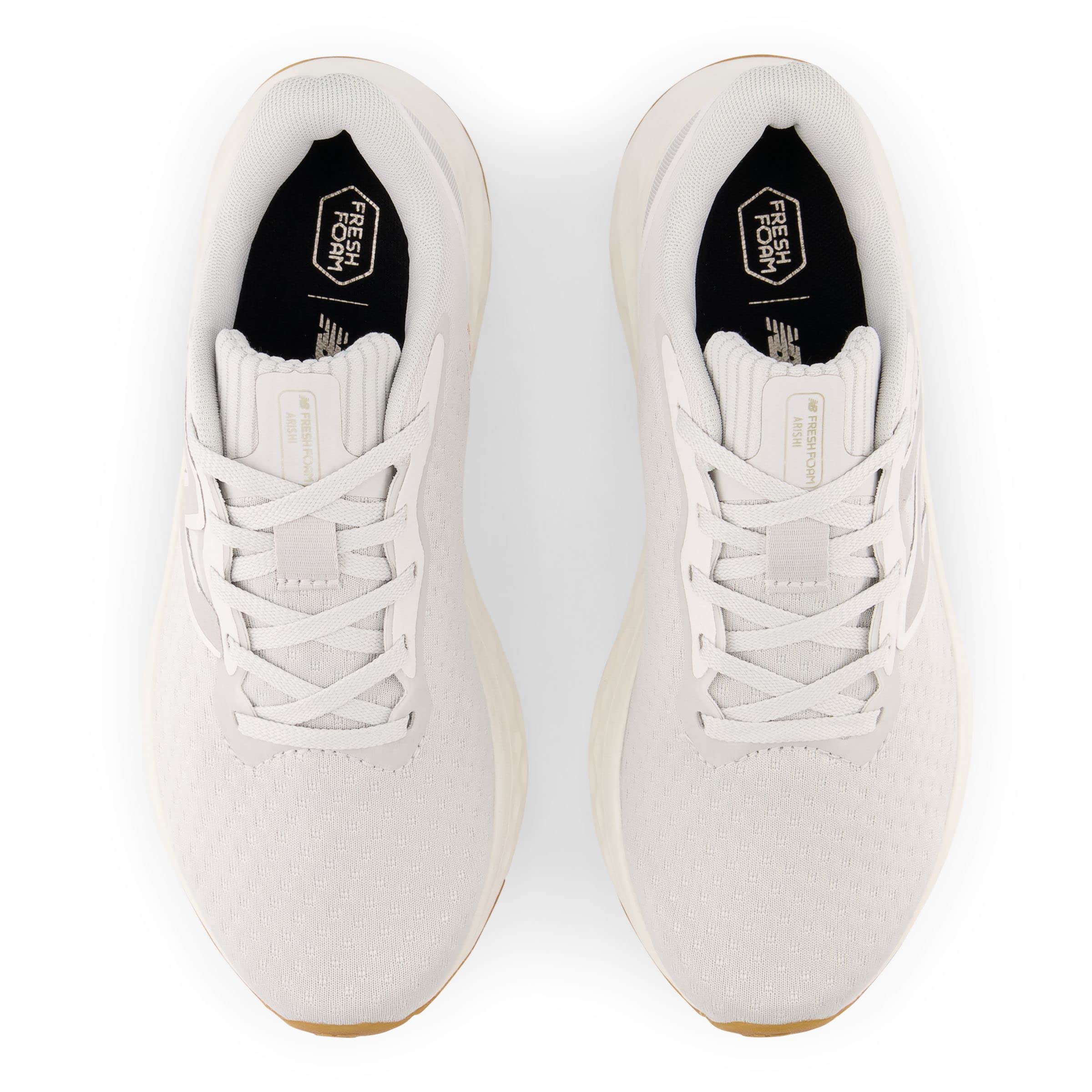 New Balance Women's Fresh Foam Arishi V4 Running Shoe, Summer Fog/Nimbus Cloud/Light Gold Metallic, 8.5 Wide