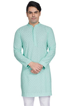 Divisive MenS Sequince Embroidered Cotton Blend Only Slim Fit Kurta (Dkrt881_Xxxl_Sky)