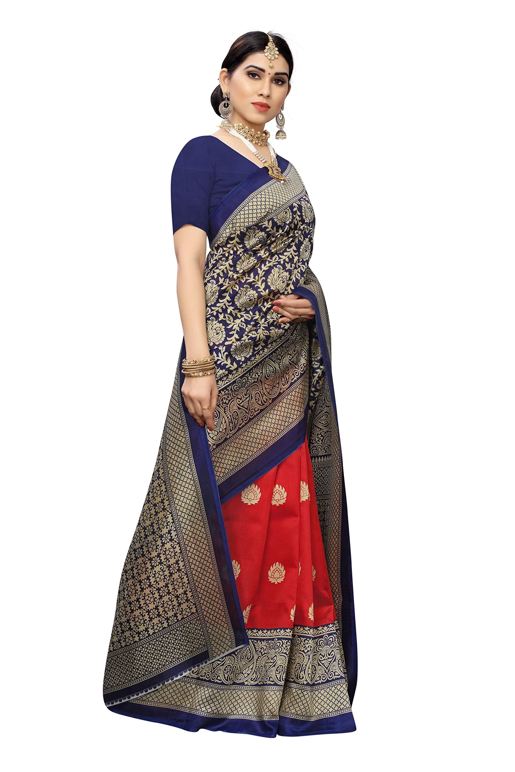 Yashika Women's Plain Weave Art Silk Saree With Blouse Piece (Sdpl-Metro)