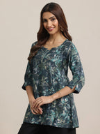 Libas WomenS Silk Blend Yoke Design A-Line Kurti (26738R_Grey