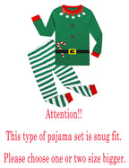 KikizYe Christmas Elf Cosplay Baby Girls Boys Pjs 100% Cotton Long Sleeve Kids infant Pajamas Sets Size 18-24 Months Green