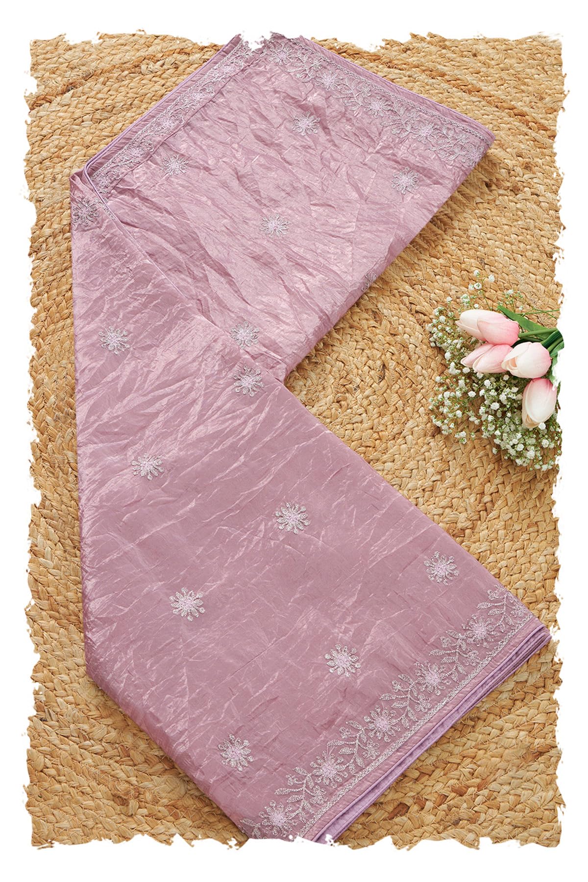 Soch Women Nylon Blend Embroidered Dupatta with Thread Work