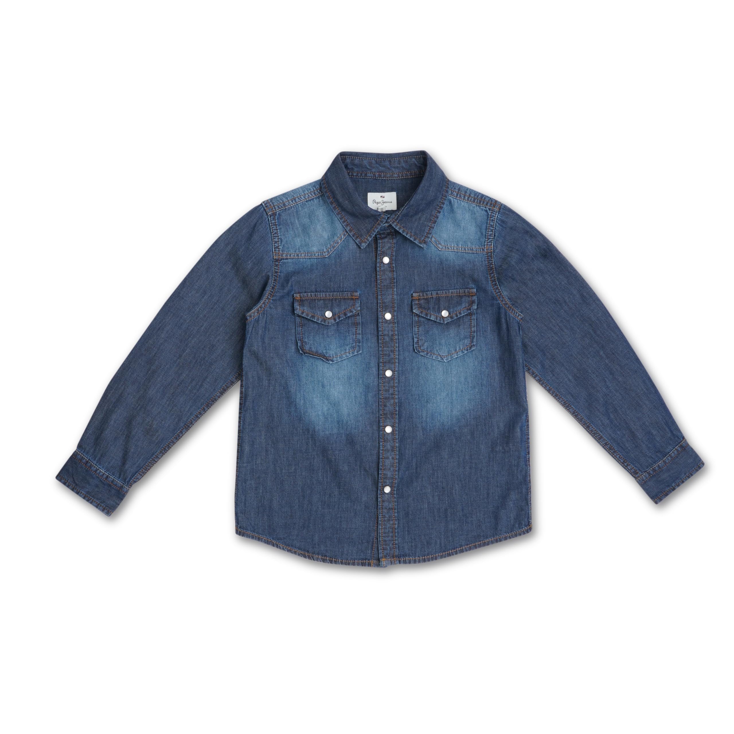 Pepe Jeans BoyS Regular Fit Shirt (Pb302393Ca000010_Dk Wash Denim