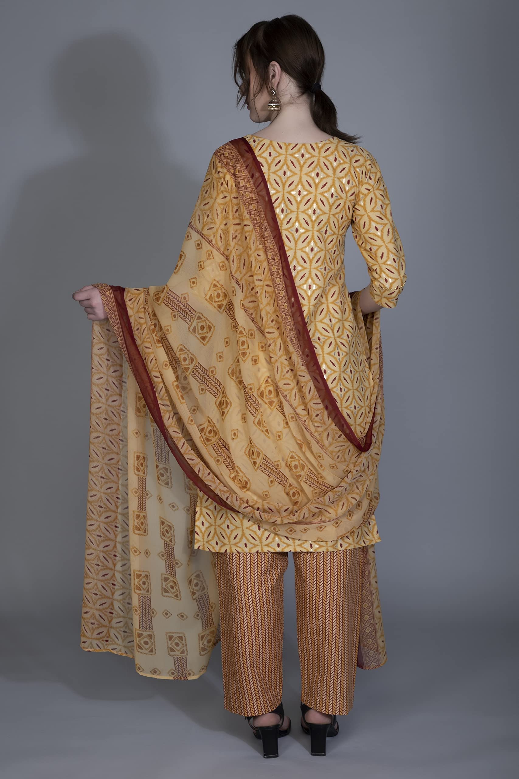 Dhruvi Trendz Cotton Kurta Set With Dupatta For Women | Kurta Set For Women | Festive Kurta Set For Women | Regular Fit Kurta