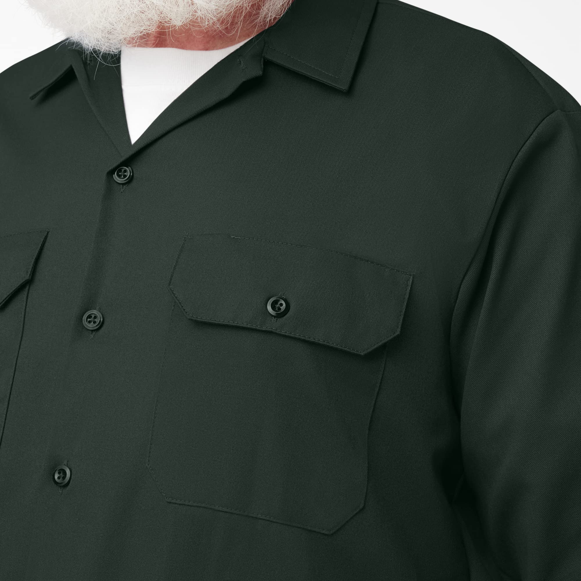 Dickies Mens Long Sleeve Work Shirt, Hunter green, X-Large