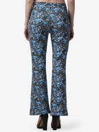 POPWINGS Casual Multi Colour Floral Print Bootcut Trouser for Women || Pull On Trouser for Women || Latest Stylish Western Regul
