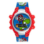Accutime Super Mario Kids Digital Watch with Yoshi, LED Light Show, Soft Silicone Strap, Durable Kid-Friendly Design, Fun Time-T