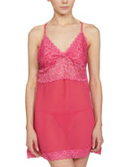 Clovia WomenS Net Solid Knee Length Babydoll (Ns1288P14M_Pink_M_Pink_M)