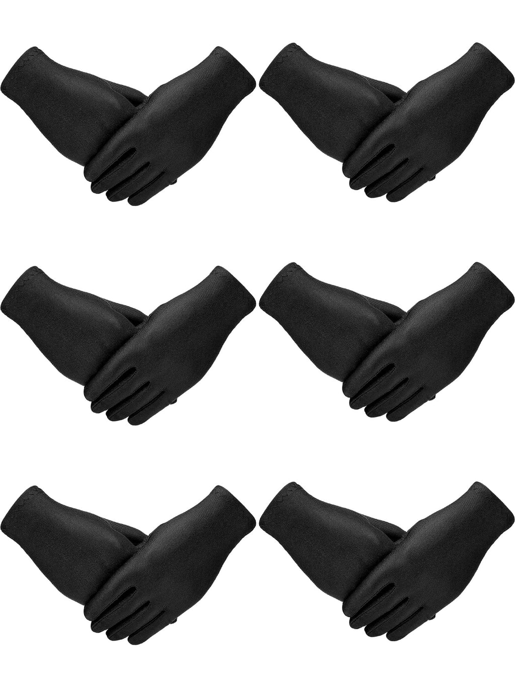 SATINIOR 6 Pairs Black White Kid Costume Glove Short Cosplay Glove Girl Boy Dress up for Halloween Party Opera Accessories