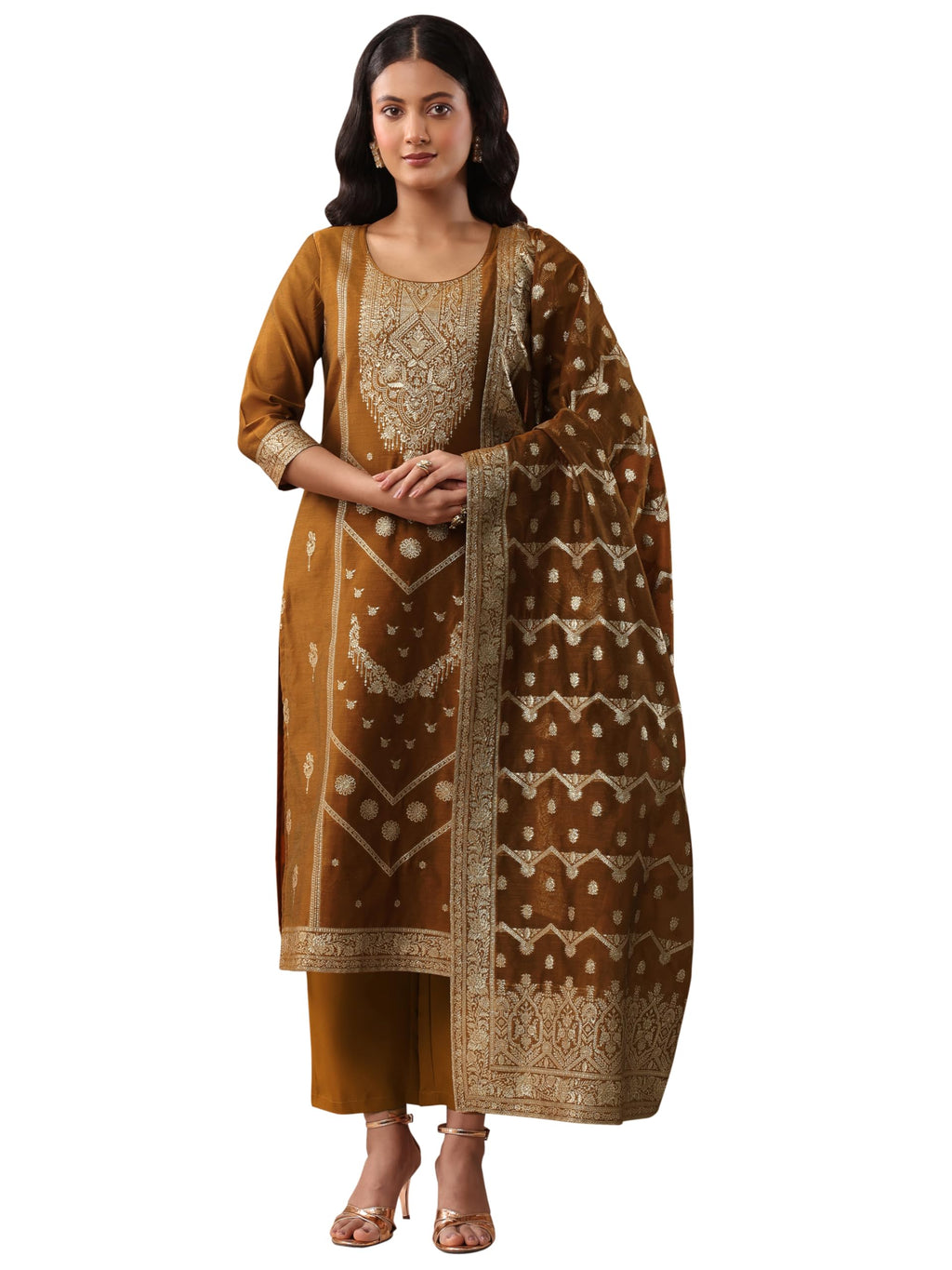Libas Solid Silk blend Straight-fit Kurta set for Women (49566XL)
