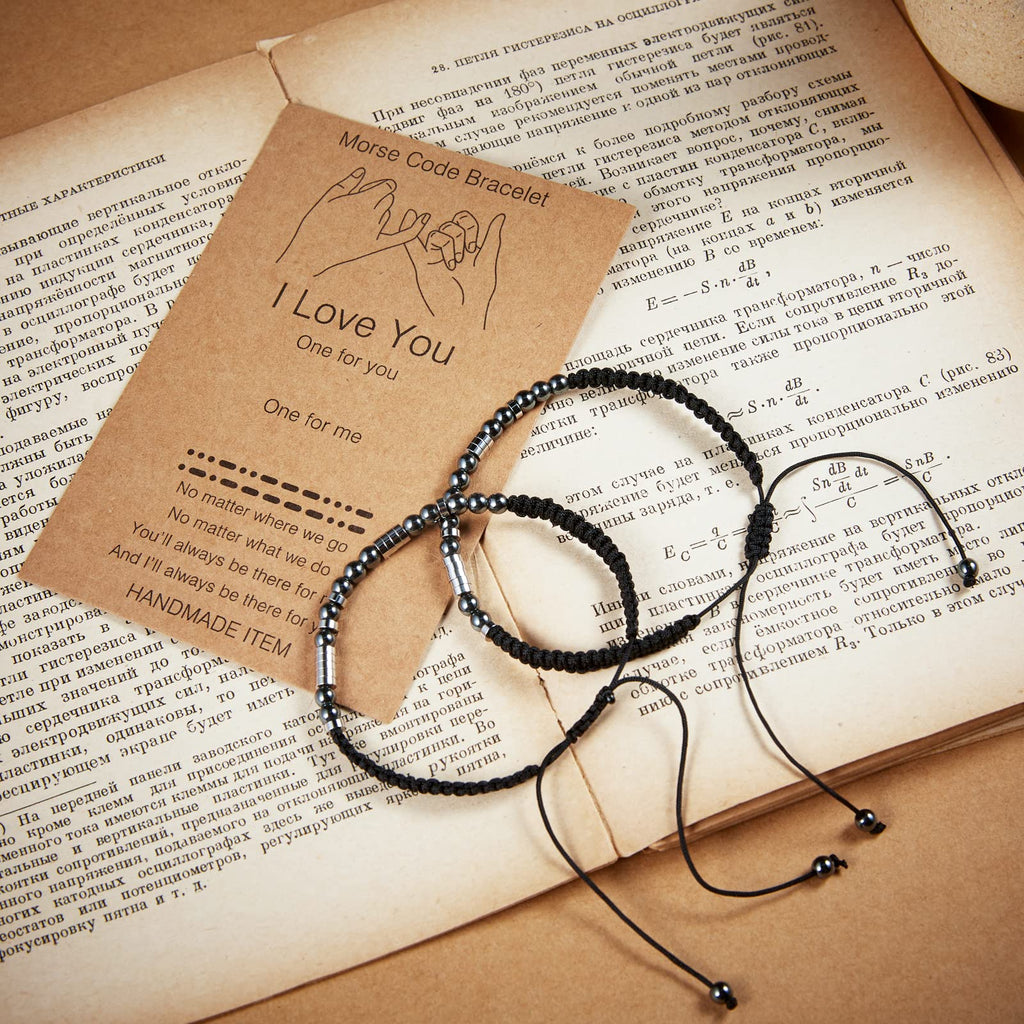 Desimtion Couples Christmas Gifts, Couples Bracelets I Love You Cute Couples Gifts for Boyfriend Girlfriend Long Distance Relati