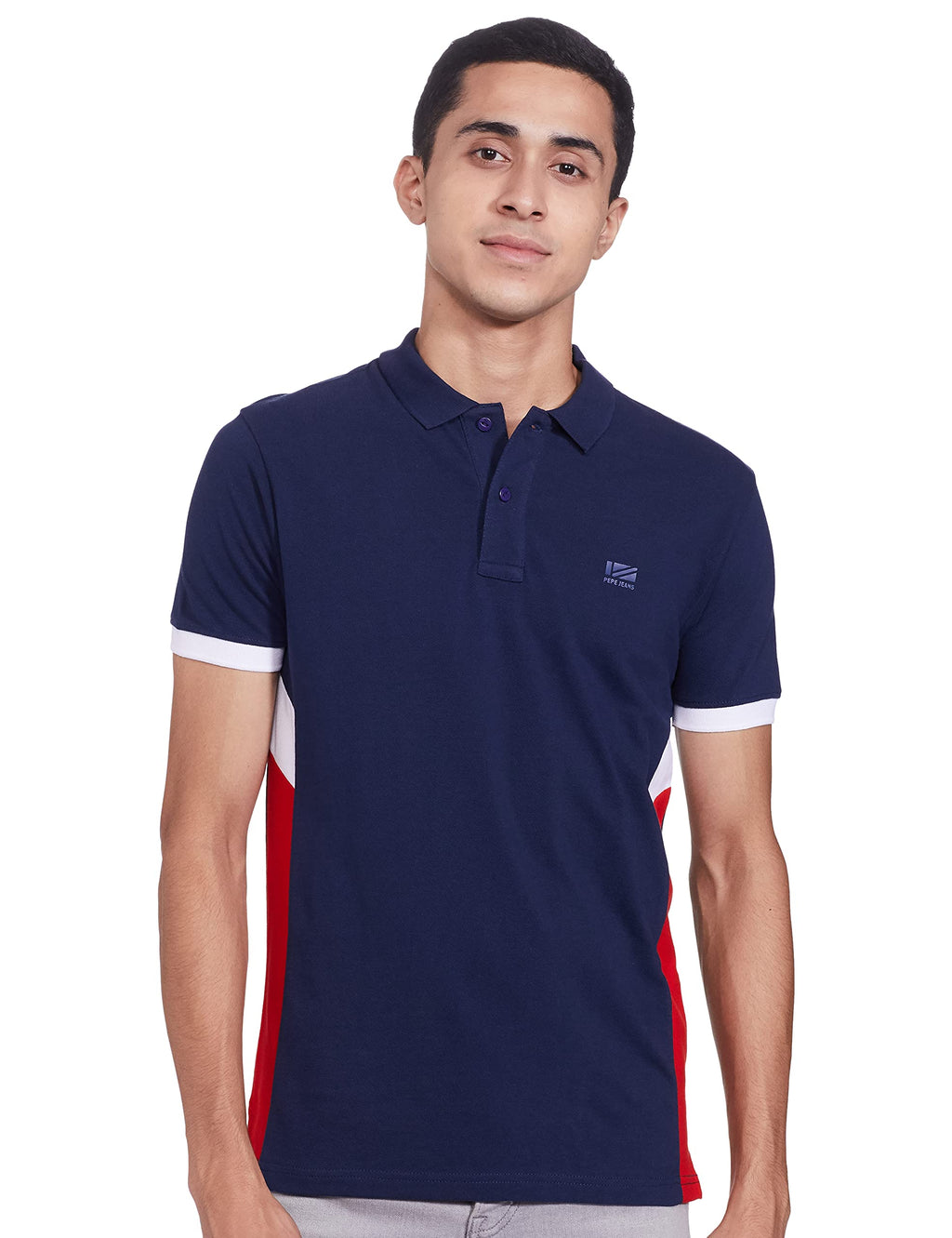 Pepe Jeans MenS Printed Regular Fit Polo (Pm541661-Tec Red_Tec M)