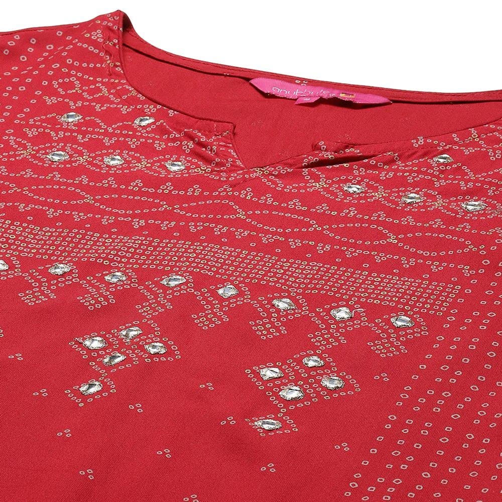 Anubhutee Women'S Ethnic Motifs Printed Regular Kurta Suit Set With Palazzos & Dupatta