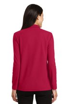 Port Authority Ladies Long Sleeve Silk Touch Polo. L500LS Red
