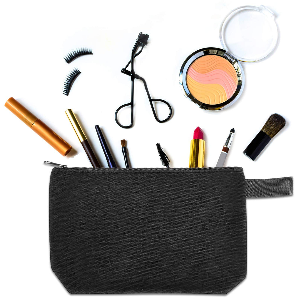 Weewooday 8 Pieces Canvas Cosmetic Bags Plain Makeup Pouch with Zipper Blank DIY Bags for Travel Toiletry Makeup Cosmetic Statio