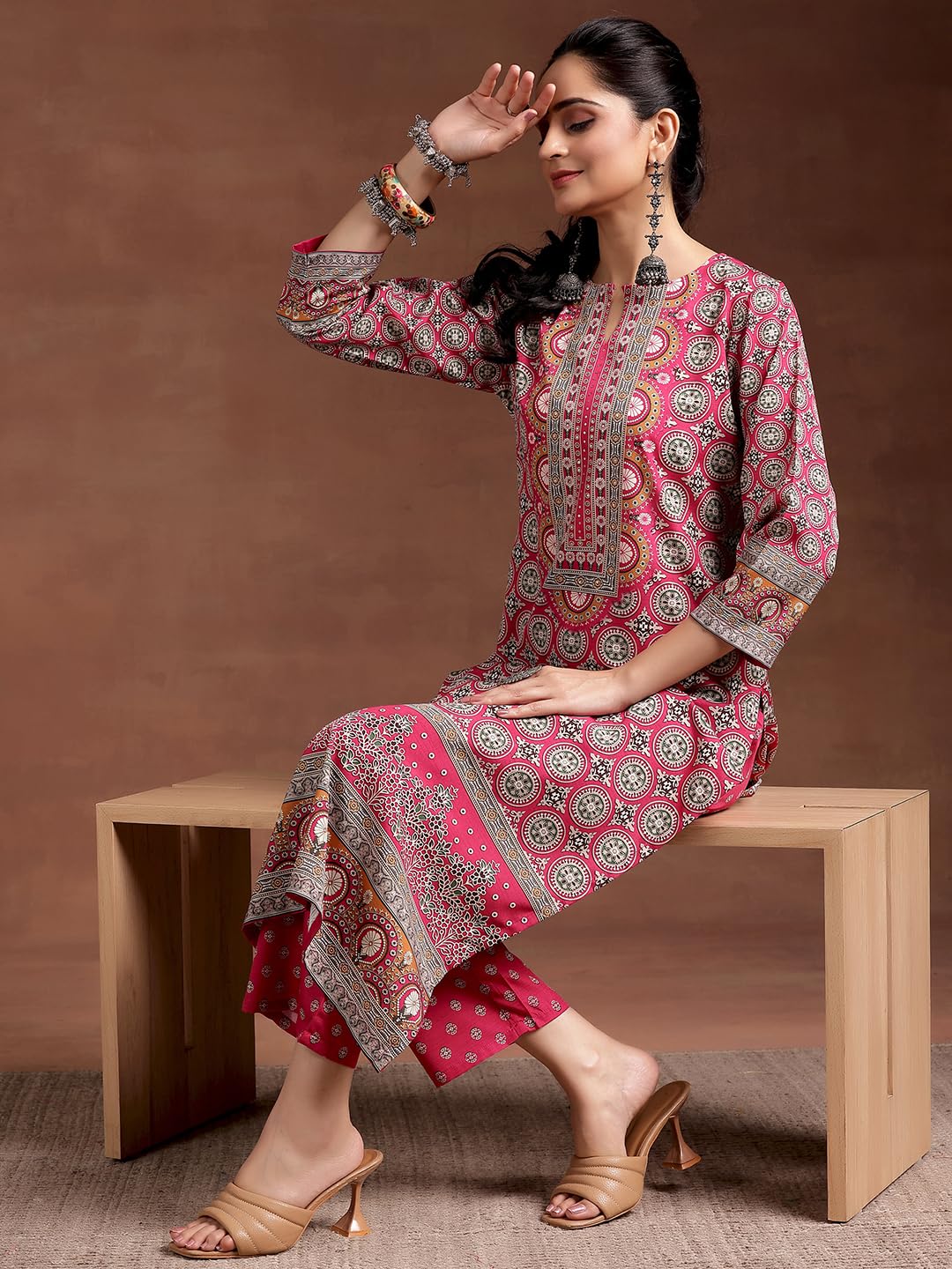 Libas Womens Printed Crepe Straight Kurta For Women