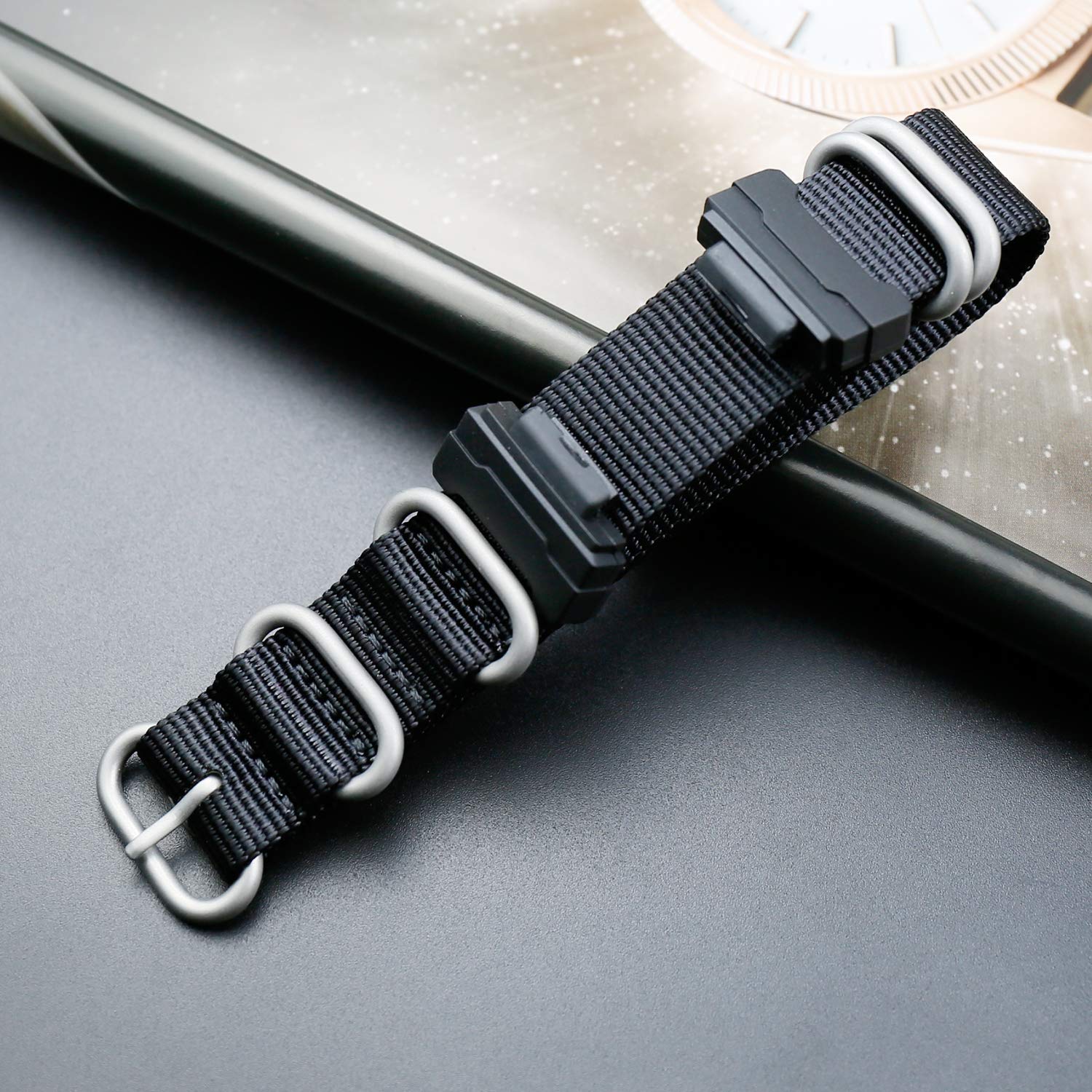 KHZBS Men's Nylon Watch Strap + Adapter for Casio G-shock GA100 GA110 G8900 GW6900 DW5600 G-5600E GWM-5610 GWX5600 Sports watch