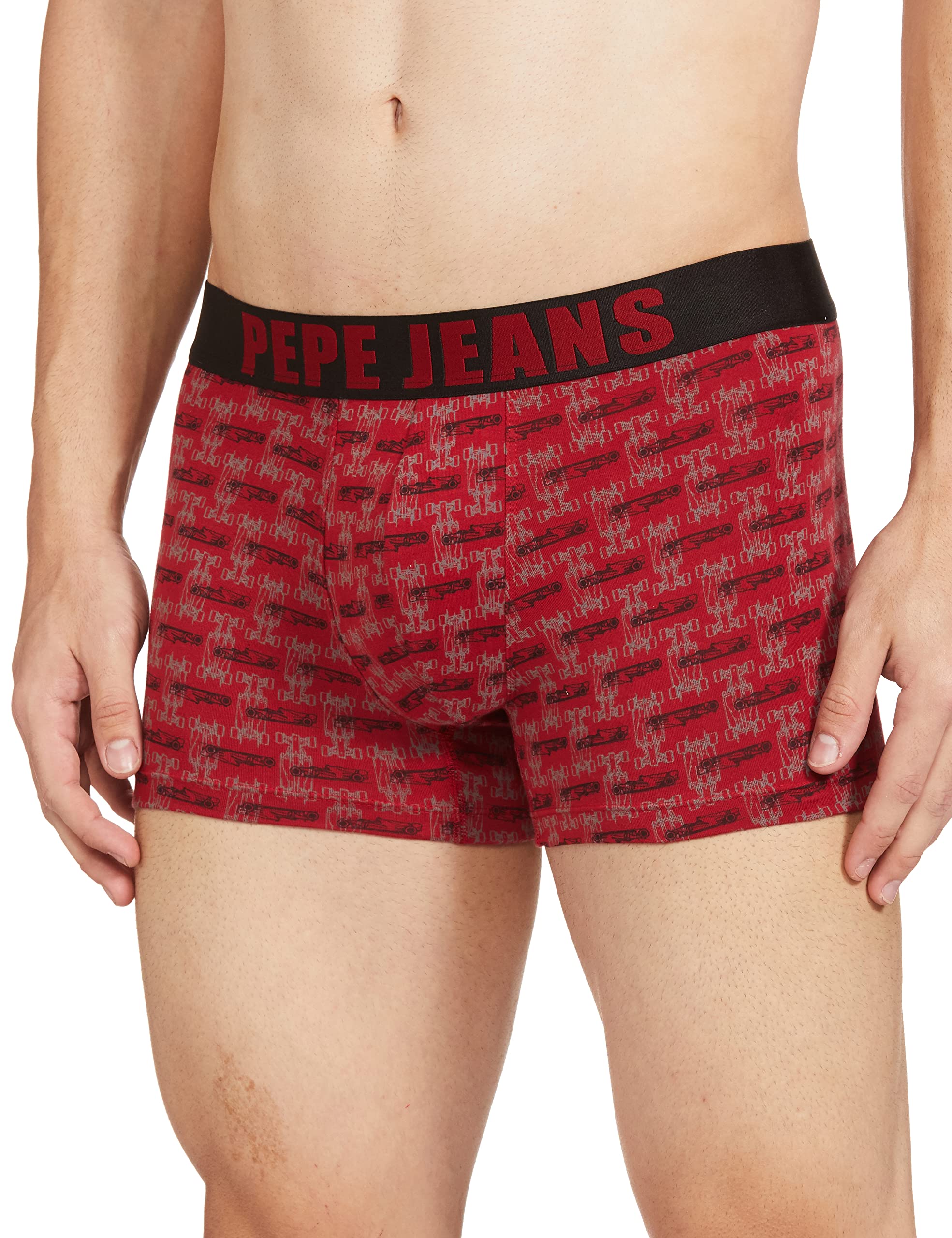 Pepe Jeans MenS Cotton Blend Briefs (Pack Of 1) (Opt01-P-Parry Red Aop-M_Parry Red Aop_M)