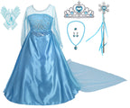 Lito Angels Girls Princess Dress Up Costumes Snow Queen Fancy Birthday Christmas Halloween Party Long Train with Accessories Siz