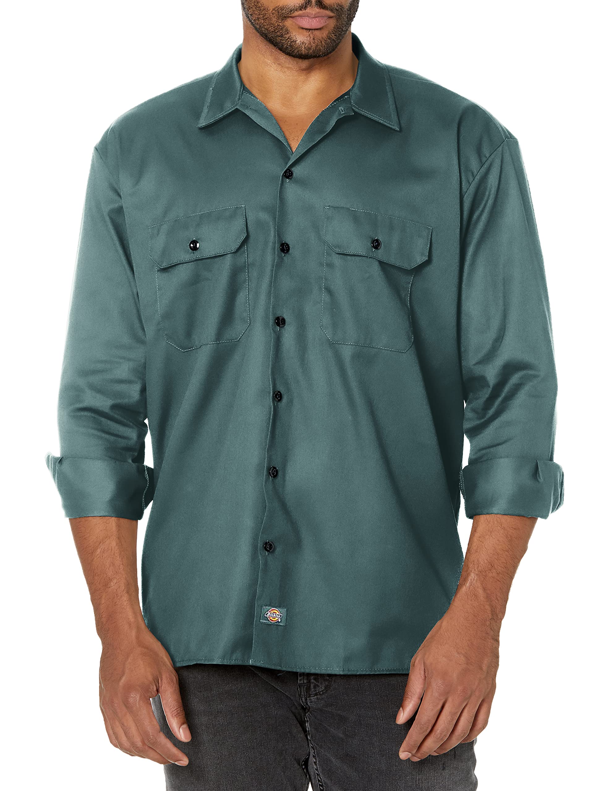 Dickies Mens Long Sleeve Work Shirt, Lincoln green, Small