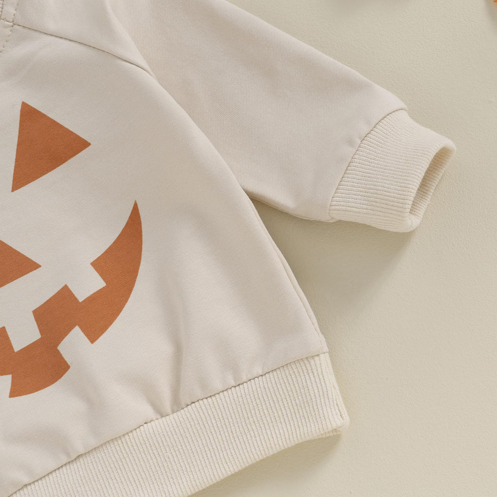 LIOMENGZI Baby Boy Halloween Pants Outfits Long Shirts Pumpkin Sweatshirt Pants Infant Boys Fall Halloween Clothes Set (light ka