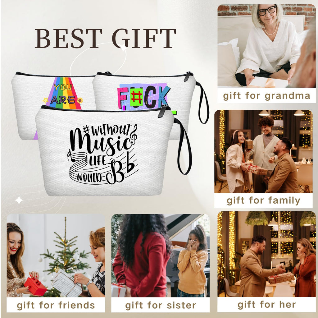 SEAMOON Music Gifts, Gifts for Music Lovers, Cool Gifts for Music Lovers, Small Makeup Bag, Music Stuff for Women, Friends, Sist