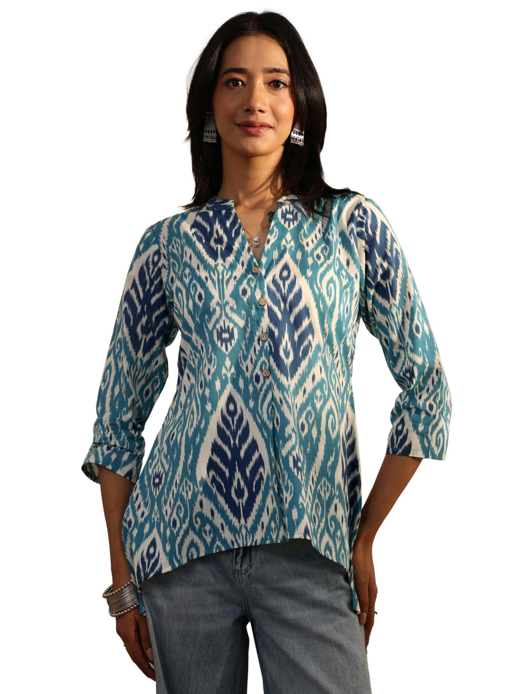 Libas Printed Cotton A-Line Kurti (43008Xl)