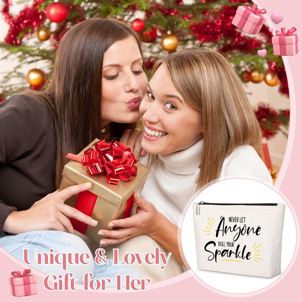 Inspirational Quote Gift for Women -Birthday Graduation Gift for Best Friend Sister -Makeup Bag Gift -Never Let Anyone Dull Your